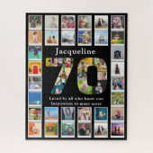 70e verjaardag familie foto template zwart legpuzzel (Verticaal)