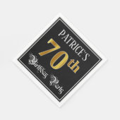 70e verjaardag — Fancy script, Faux Gold look Servet (Hoek)