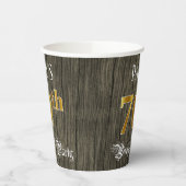 70e verjaardag — Faux Gold & Faux Wood Papieren Bekers (Links)