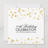 70e verjaardag Faux Gold Foil Glitter Lichten Kaart (Achterkant)