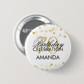 70e verjaardag Faux Gold Foil Glitter Lichten Ronde Button 5,7 Cm (Voorkant /achterkant)