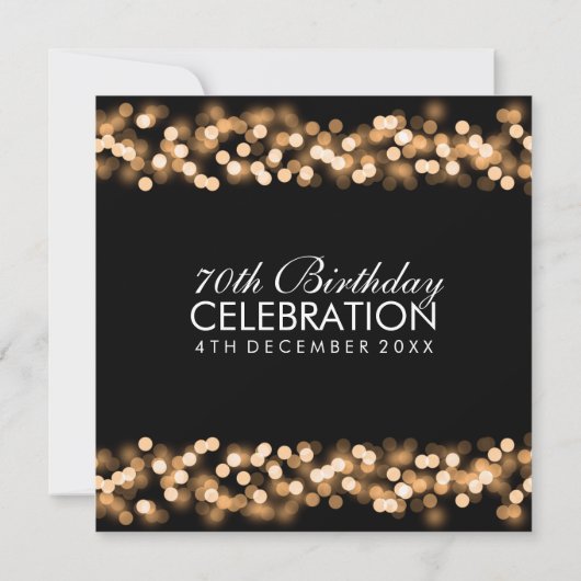 70e verjaardag Faux Gold Hollywood Glam Kaart (Achterkant)