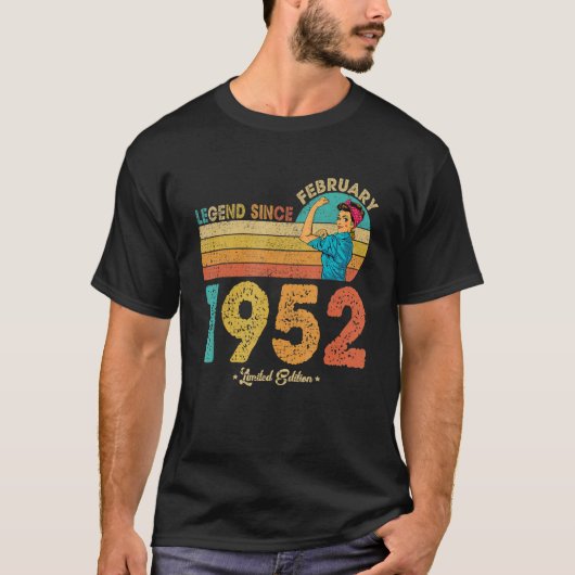 70e verjaardag Februari 1952 Legende sinds 1952 70 T-shirt (Voorkant)