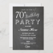 70E VERJAARDAG FEEST CHALKBOARD SURPRISE INVITE KAART (Voorkant)