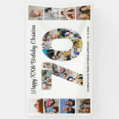 70e verjaardag feest nummer 70 fotocollage spandoek (Verticaal)