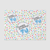 70e verjaardag feestelijk kleurrijk tissuepapier (Voorkant)