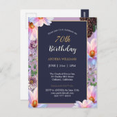 70e verjaardag Feestelijke Lente Bloem Briefkaart (Voorkant / Achterkant)