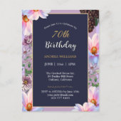 70e verjaardag Feestelijke Lente Bloem Briefkaart (Voorkant)