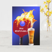 70e verjaardag Flaming Pickleball Paddle Kaart (Gele Bloem)