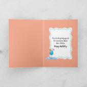 70e verjaardag Flamingo drijvend in een zwembad Kaart (Binnen)