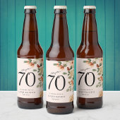 70e  verjaardag Floral Bier Etiket