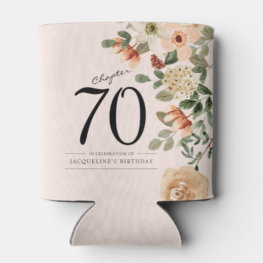 70e  verjaardag Floral Blikjeskoeler (Achterkant)