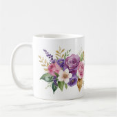 70e verjaardag Floral Bouquet Gold Accent Koffiemok (Links)