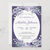 70e verjaardag Floral Dark Paars Wisteria Elegant Kaart (Voorkant)