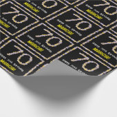 70e verjaardag: Floral Flowers Number, Custom Name Cadeaupapier (Hoek)