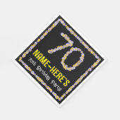 70e verjaardag: Floral Flowers Number, Custom Name Servet (Hoek)