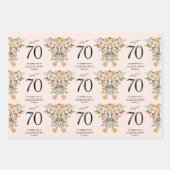 70e verjaardag Floral Inpakpapier Vel (Voorkant)
