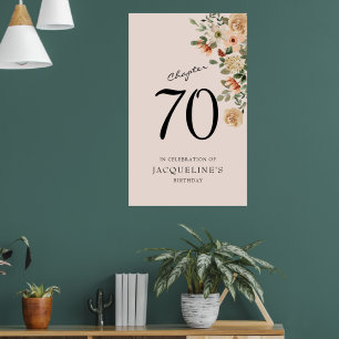 70e verjaardag Floral Poster