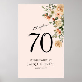 70e  verjaardag Floral Poster