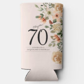 70e  verjaardag Floral Seltzer Blikjeskoeler (Achterkant)