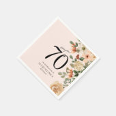 70e  verjaardag Floral Servet (Hoek)