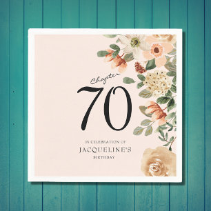 70e  verjaardag Floral Servet
