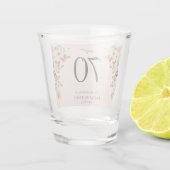 70e  verjaardag Floral Shot Glas (Achterkant)