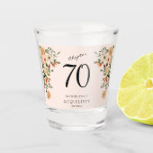 70e  verjaardag Floral Shot Glas (Voorkant)
