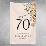 70e  verjaardag Floral Spandoek<br><div class="desc">Ontdek hoe onze elegante 70th Birthday  bloemetjesbanner van Zazzle de sfeer van uw feest kan transformeren met de tijdloze charme en het delicate design. Maak indruk op uw gasten met deze must-have tafel accessoires die mooie herinneringen oproepen en een belangrijke mijlpaal in stijl vieren.</div>