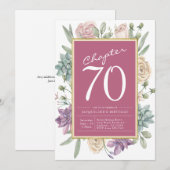 70e verjaardag Floral verrassingspartij Kaart (Voorkant / Achterkant)