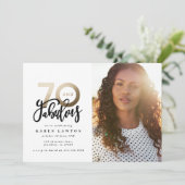 70e verjaardag foto 70 en geweldig zwart en goud (Staand voorkant)