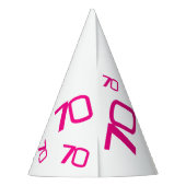 70e verjaardag foto aangepaste foto roze wit feesthoedjes (Achterkant)
