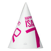 70e verjaardag foto aangepaste foto roze wit feesthoedjes (Links)