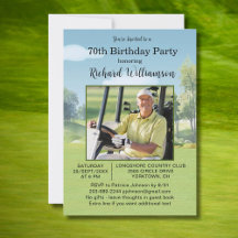 70e Verjaardag Foto Aquarel Golf Thema