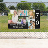 70e verjaardag Foto Collage 5 Afbeelding Zwart wit Spandoek (Insitu)
