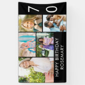 70e verjaardag Foto Collage 5 Afbeelding Zwart wit Spandoek (Verticaal)