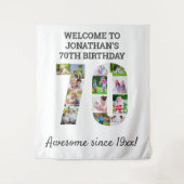 70e verjaardag Foto Collage achtergrond foto Wandkleed (Voorkant)