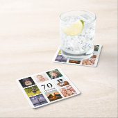 70e verjaardag foto collage man wit kartonnen onderzetters (Insitu)