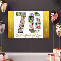 70e verjaardag Foto Collage met Gold Borders