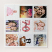 70e verjaardag foto collage vrouw wit legpuzzel (Horizontaal)