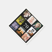 70e verjaardag foto collage zwart servet (Hoek)