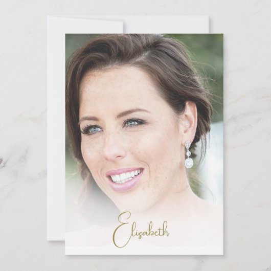 70e verjaardag Foto Elegant Modern Kaart (Voorkant)