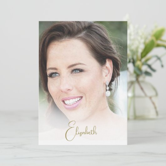 70e verjaardag Foto Elegant Modern Kaart (Staand voorkant)