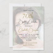 70e verjaardag Foto Elegant Modern Kaart (Achterkant)