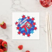 70e verjaardag foto en naam rode ster servetten (Insitu)