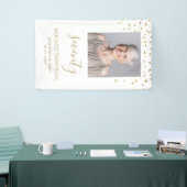 70e verjaardag Foto Gold Confetti White Spandoek (Beurs)
