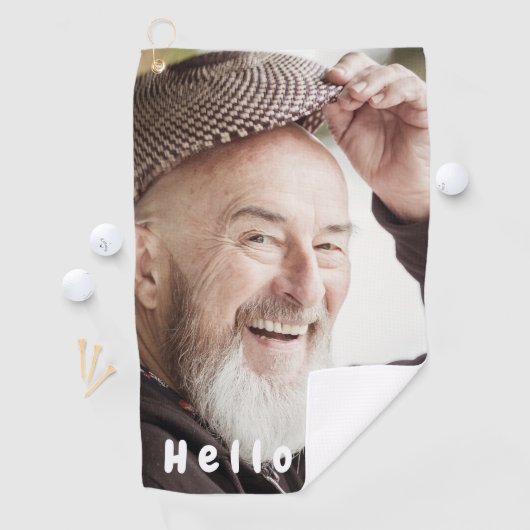 70e verjaardag foto hallo 70 golfhanddoek (Insitu)