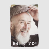 70e verjaardag foto hallo 70 golfhanddoek (Voorkant)