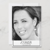 70e verjaardag Foto Monogram Elegant Birthday Kaart (Achterkant)