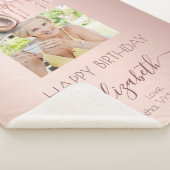 70e verjaardag foto roos goud glitter roze vriende sherpa deken (3/4)